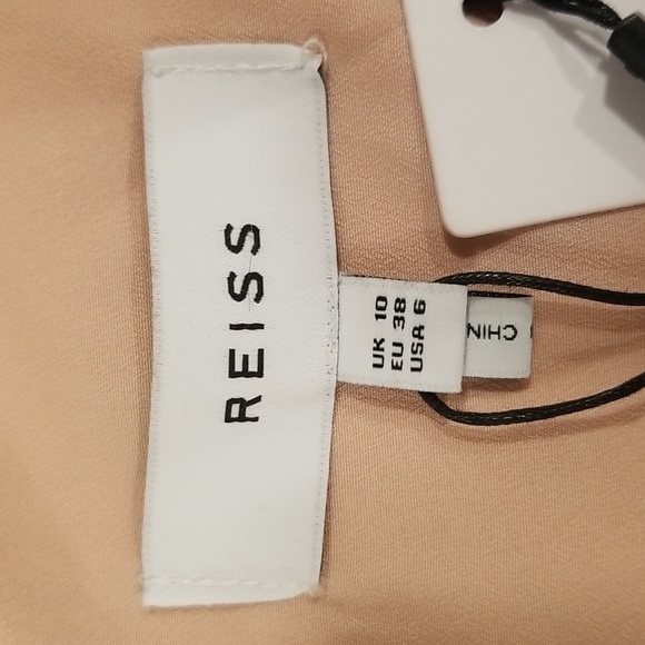 💕REISS💕 Mena One-Shoulder Crochet Lace Dress ~ Nude US 6 NWT - Picture 11 of 13